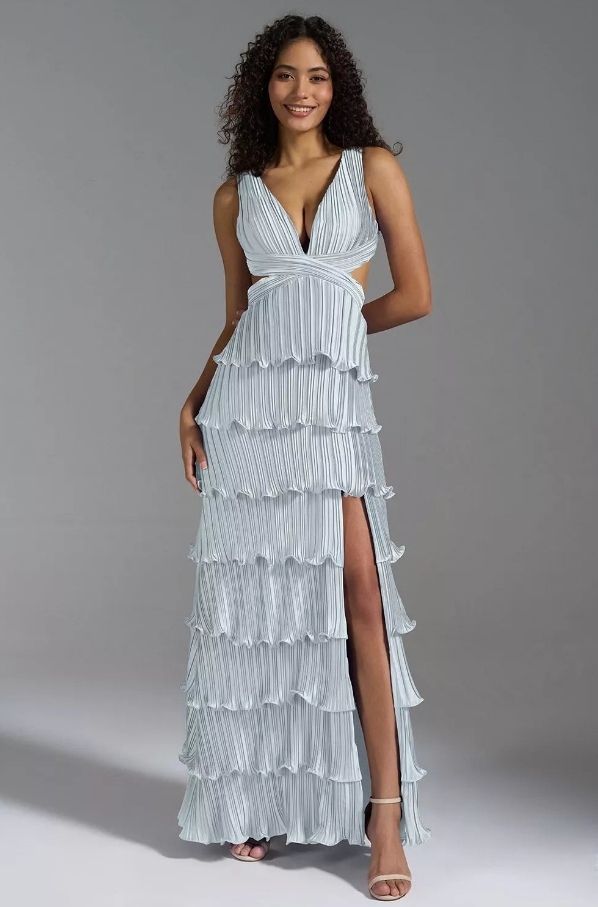 HOT Sky Whisper Backless Tiered Maxi Dress
