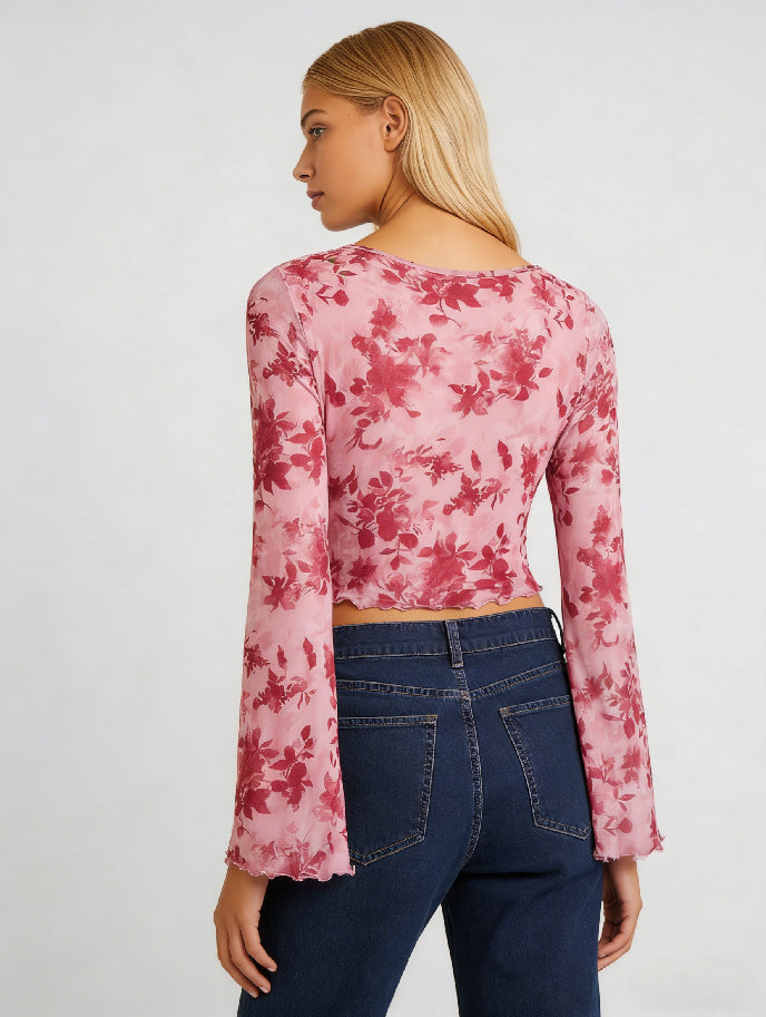 HOT Fuchsia Kiss Tie-Front Top