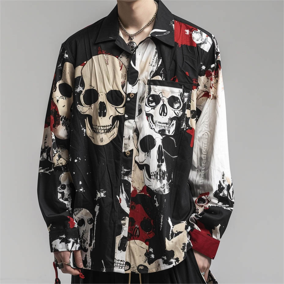 Classic Cool Skull Print  Shirt