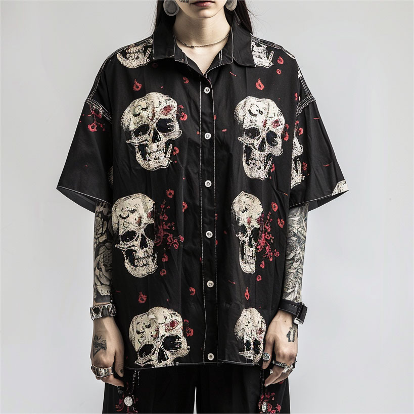 Classic Cool Skull Print Shirt