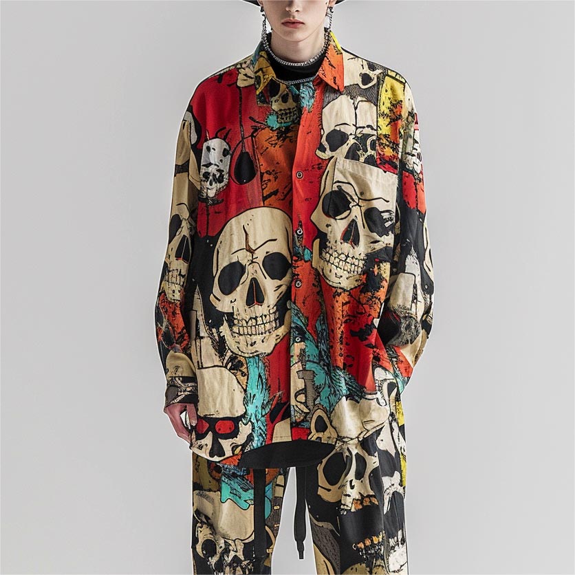 Classic Cool Skull Print  Shirt