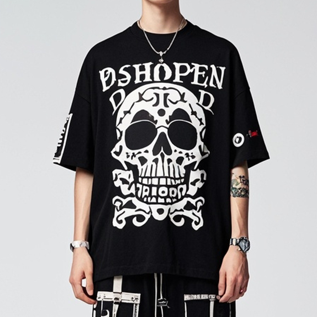 Street Fashion Skull Print Short Sleeve T-Shirt