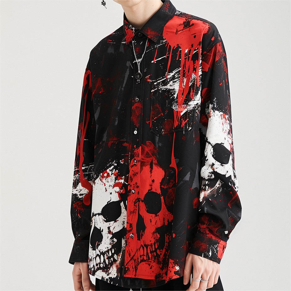 Classic Cool Skull Print  Shirt