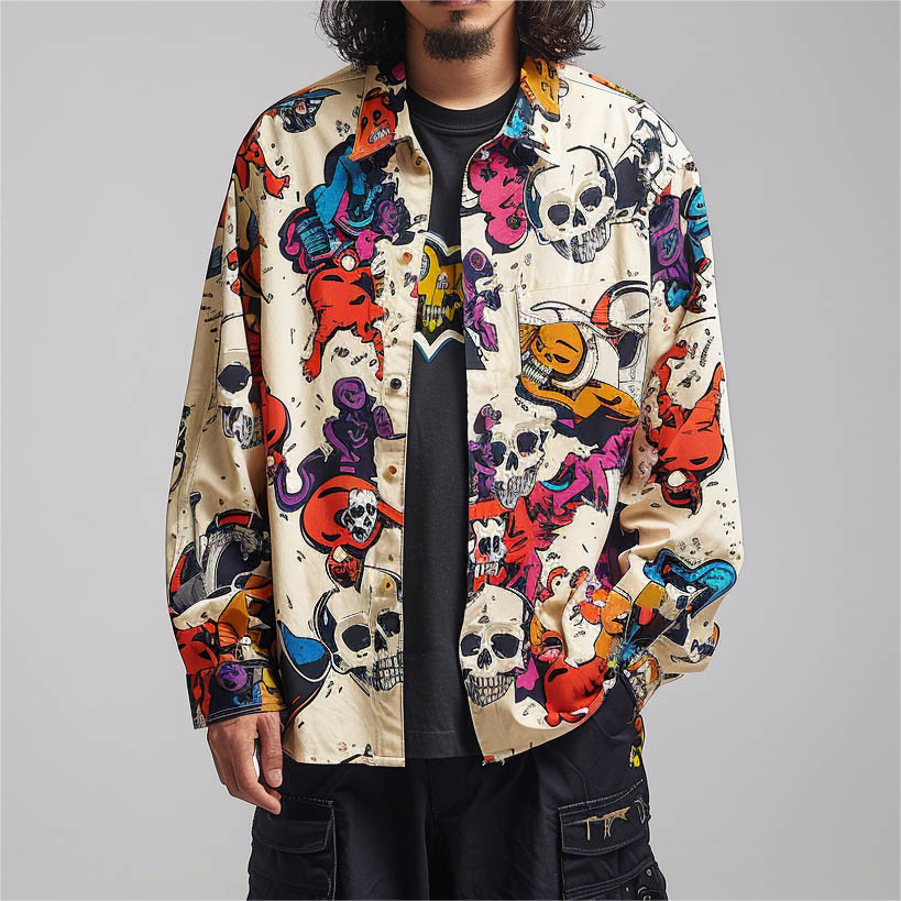 Classic Cool Skull Print Shirt