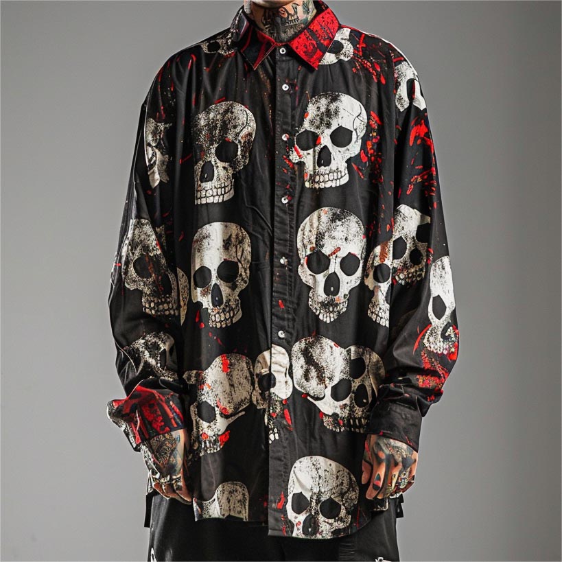 Classic Cool Skull Print Shirt