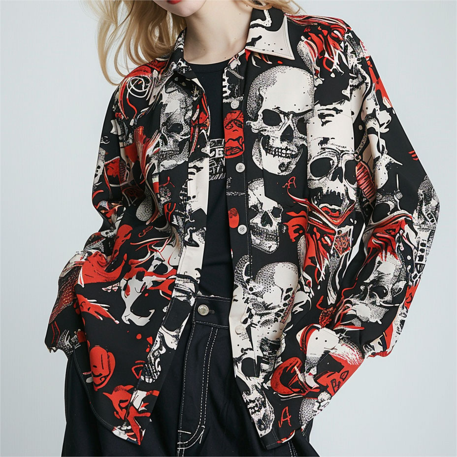 Classic Cool Skull Print Shirt