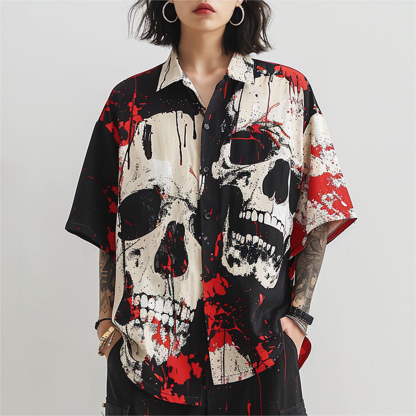 Classic Cool Skull Print Shirt