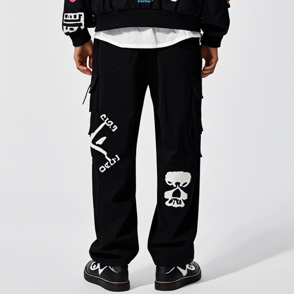 Fashion skull print loose trousers