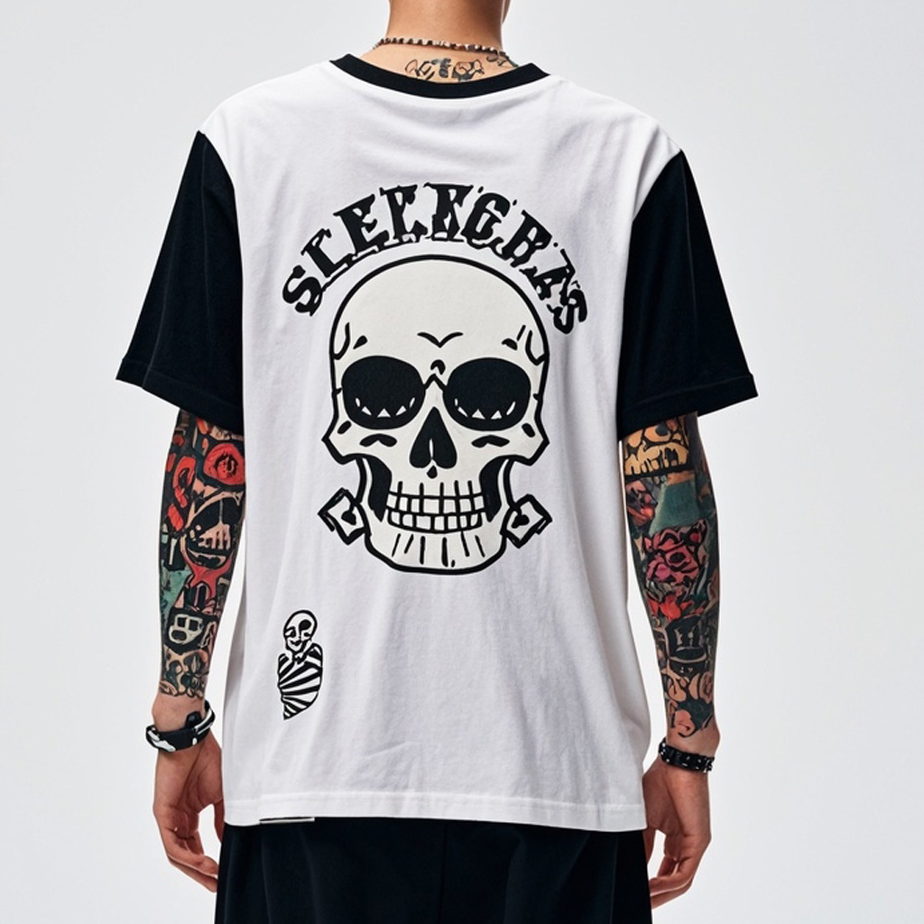Street Fashion Skull Print Short Sleeve T-Shirt