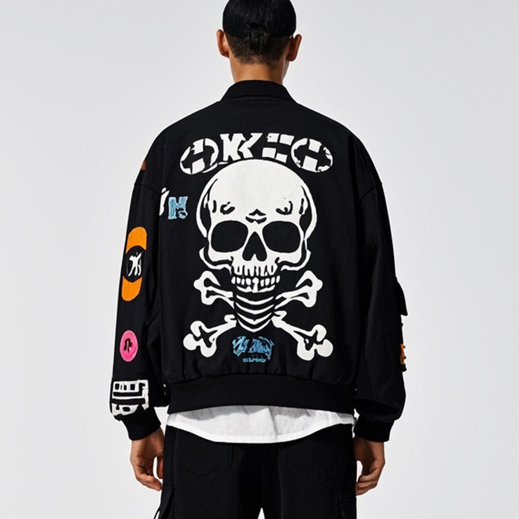 Street Fashion Skull Print Jacket