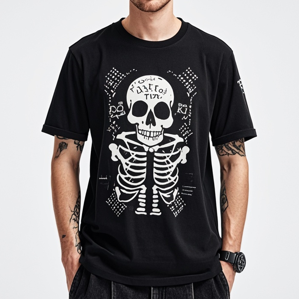 Street Fashion Skull Print Short Sleeve T-Shirt