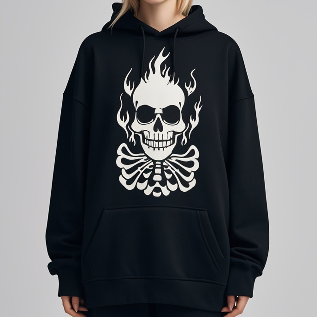 Classic Skull Print Hoodie