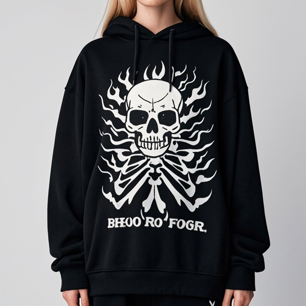 Classic Skull Print Hoodie