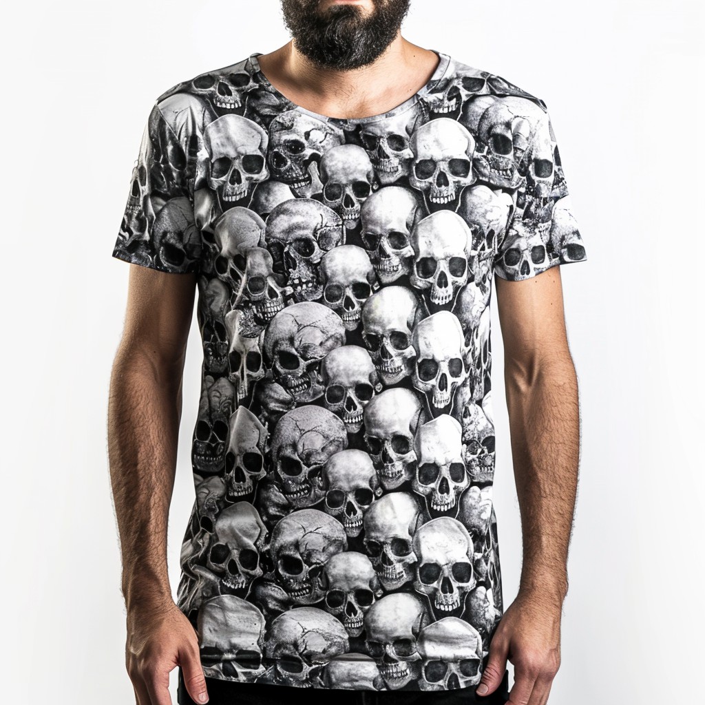 Street Fashion Skull Print Round Neck T-Shirt