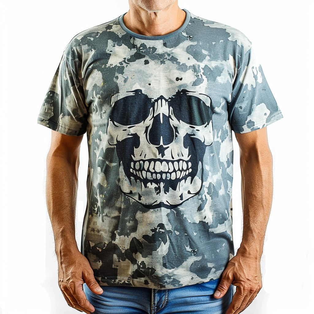 Street Fashion Skull Print Round Neck T-Shirt