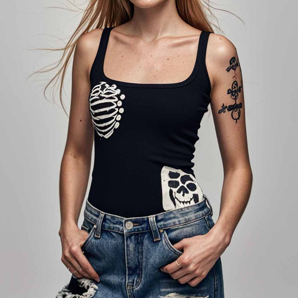 Classic Street Skull Print Vest