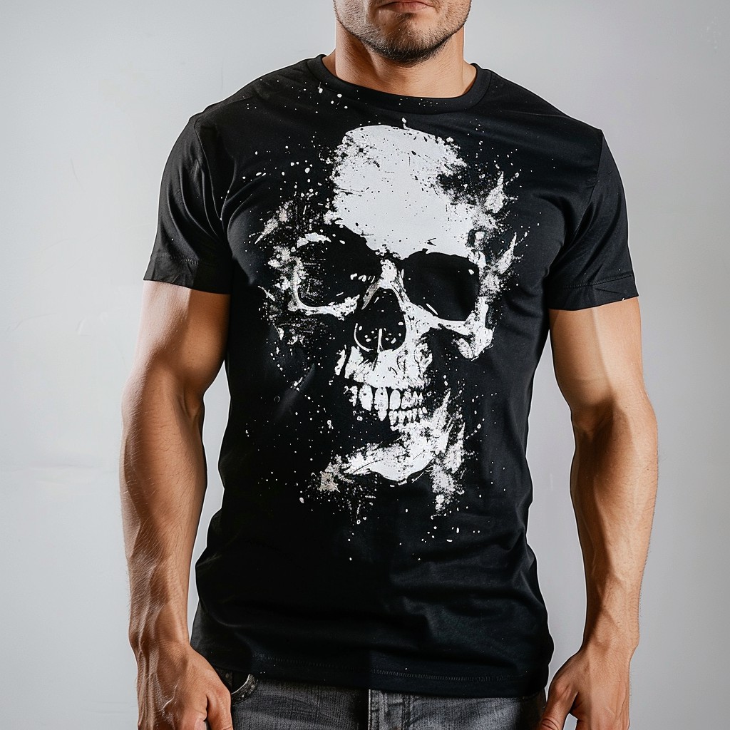 Street Fashion Skull Print Round Neck T-Shirt