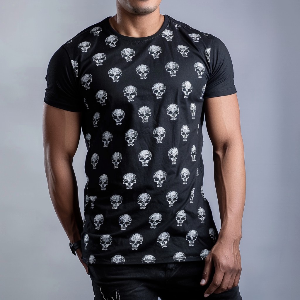 Street Fashion Skull Print Round Neck T-Shirt