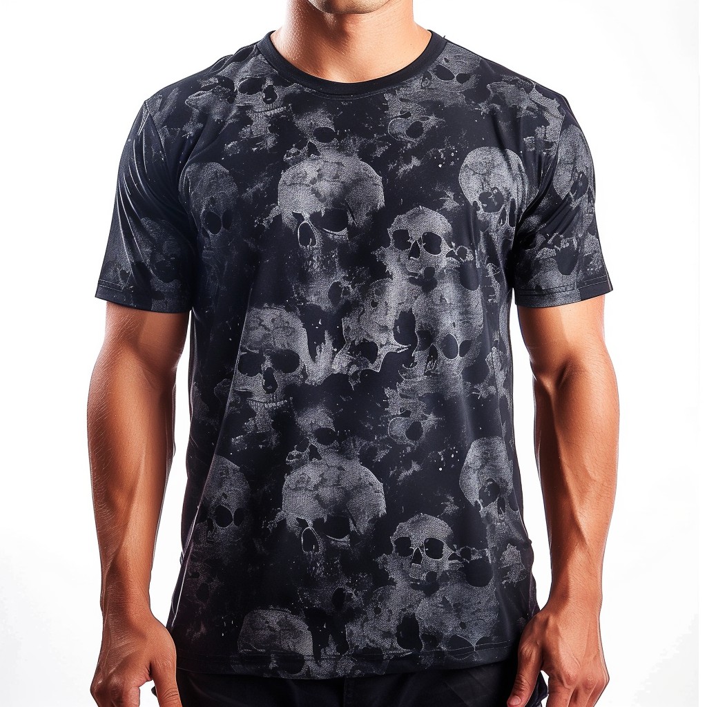 Street Fashion Skull Print Round Neck T-Shirt