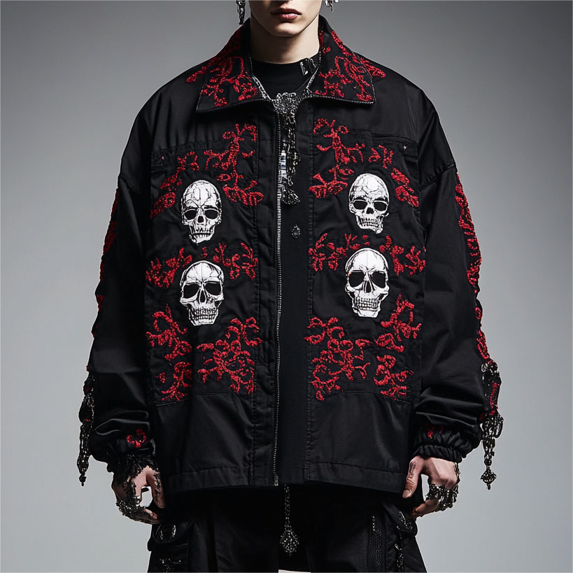 Fashion Early Autumn Skull Print Jacket