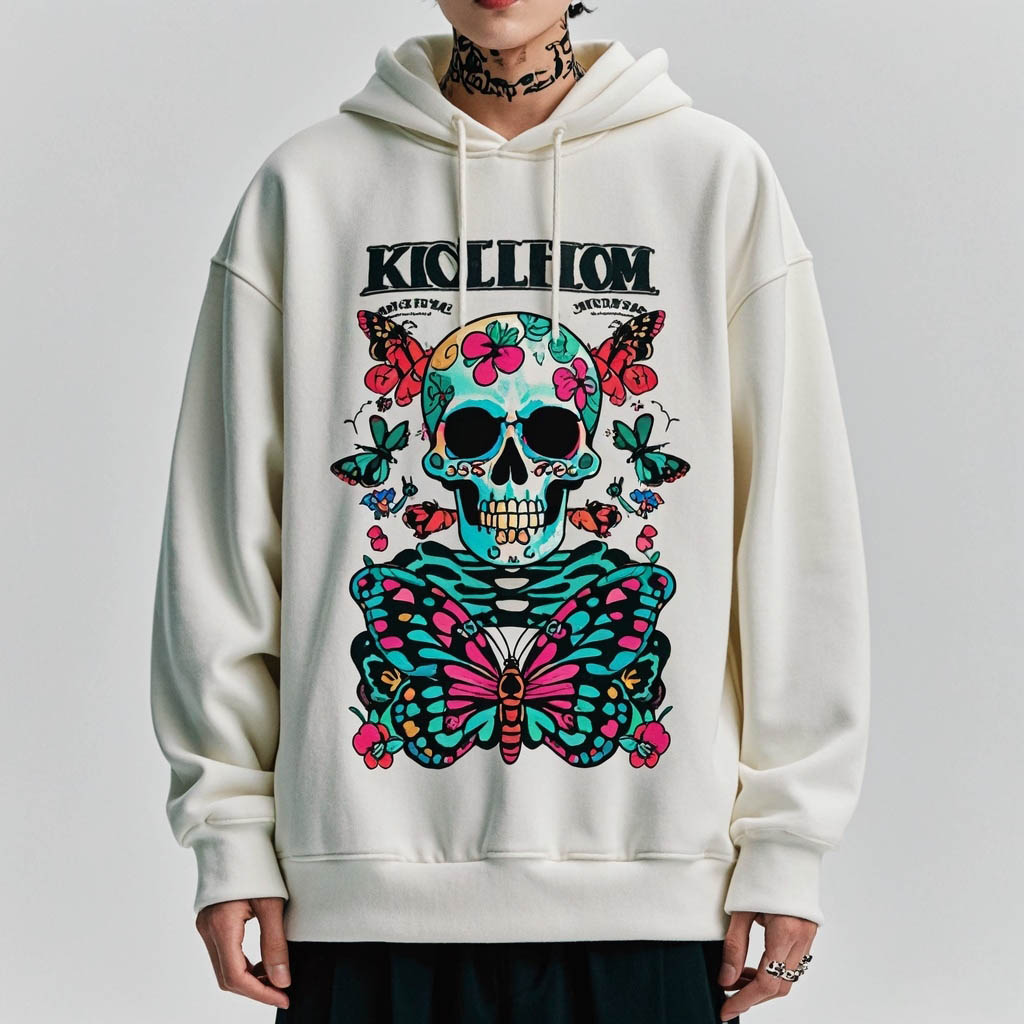 Classic Fashion Skull Print Hoodie