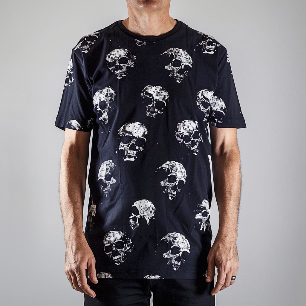 Street Fashion Skull Print Round Neck T-Shirt