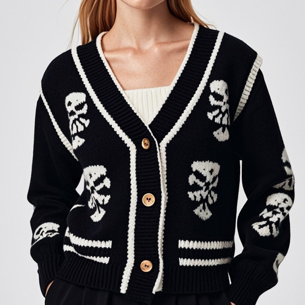 Classic Fashion Skull Print Knitted Vest