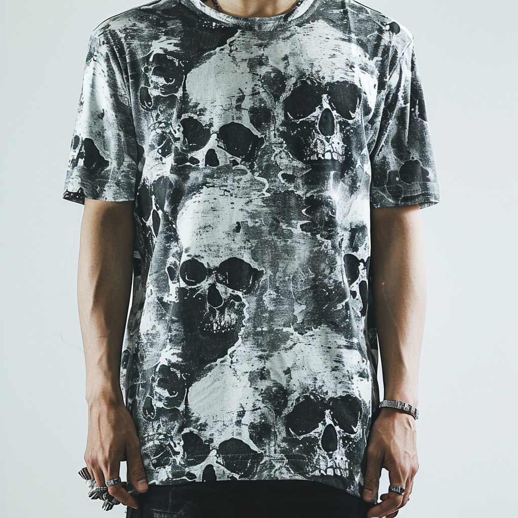 Street Fashion Skull Print Round Neck T-Shirt