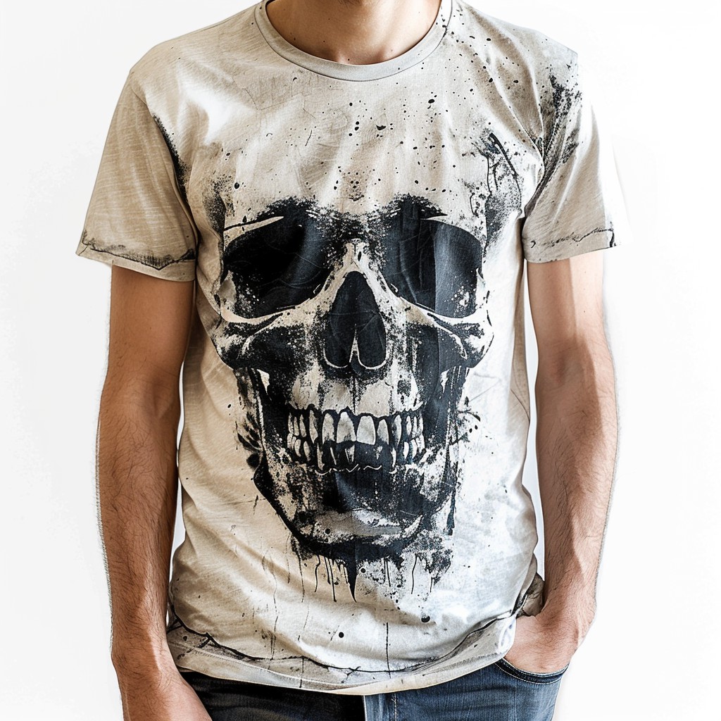 Street Fashion Skull Print Round Neck T-Shirt