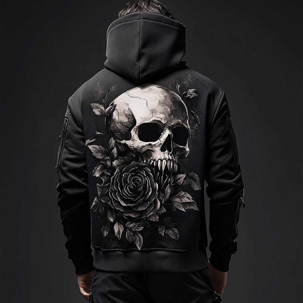 Early Autumn New Skull Printed Hoodie