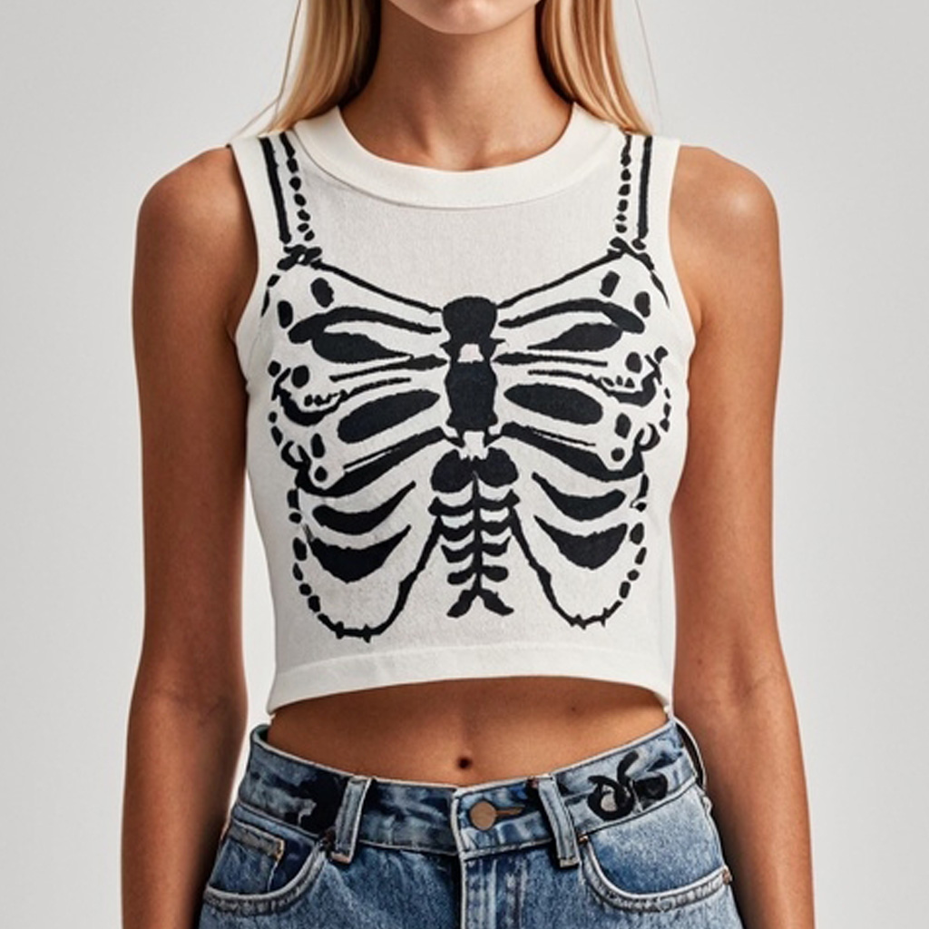 Classic Skull Print Vest