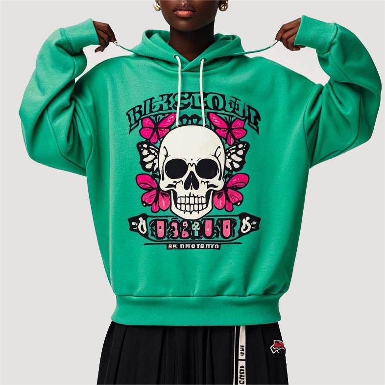 Classic Fashion Skull Print Hoodie