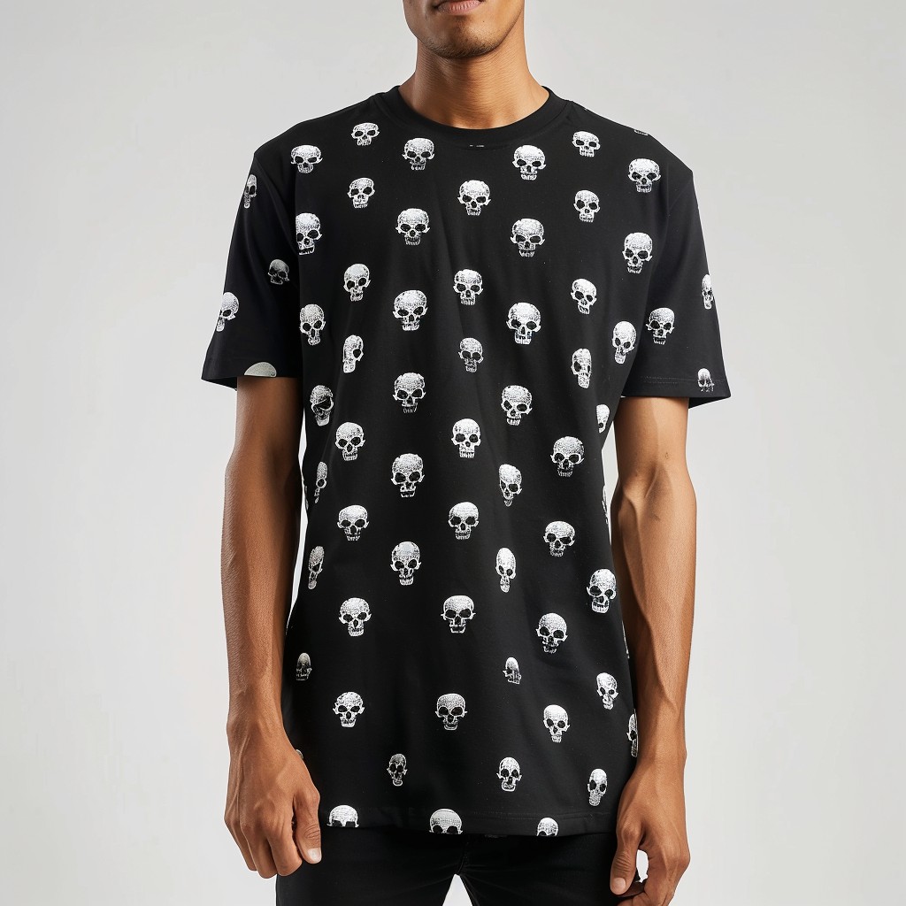 Street Fashion Skull Print Round Neck T-Shirt