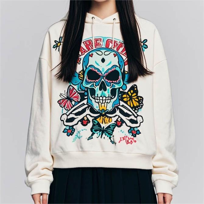 Classic Fashion Skull Print Hoodie