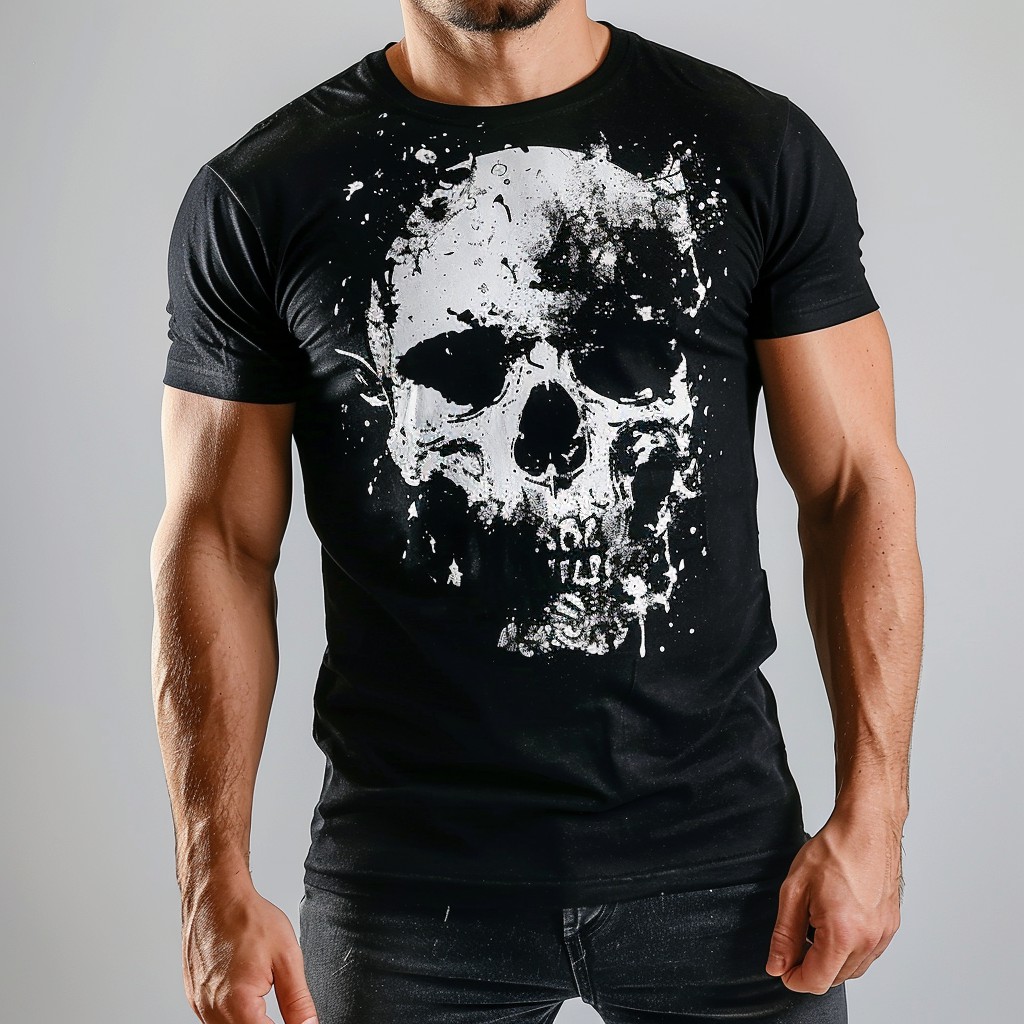 Street Fashion Skull Print Round Neck T-Shirt
