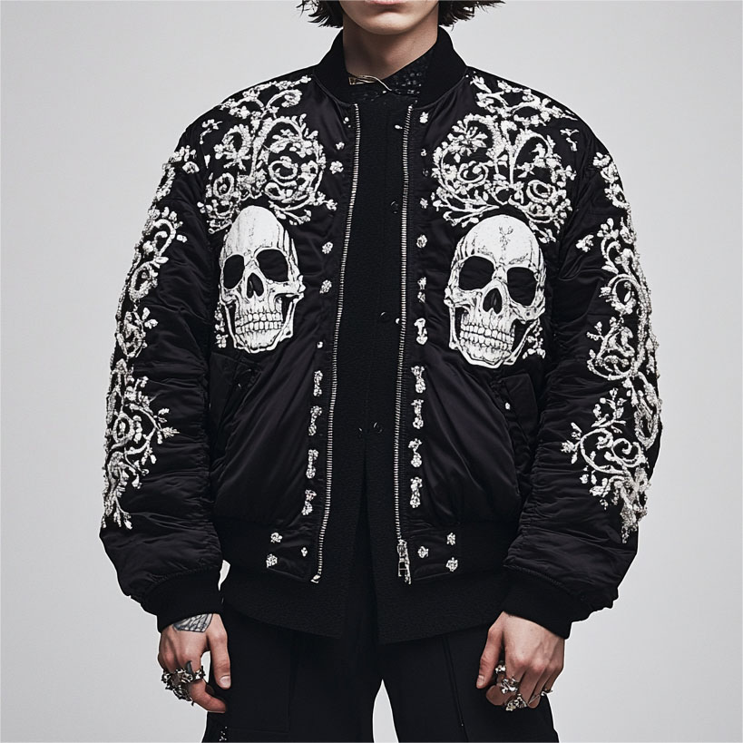 Fashion Early Autumn Skull Print Jacket