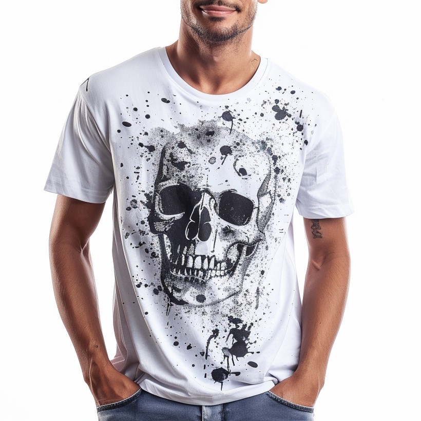 Street Fashion Skull Print Round Neck T-Shirt