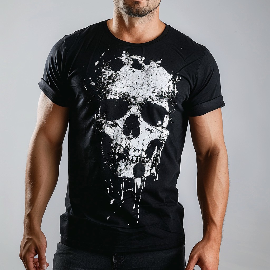 Street Fashion Skull Print Round Neck T-Shirt