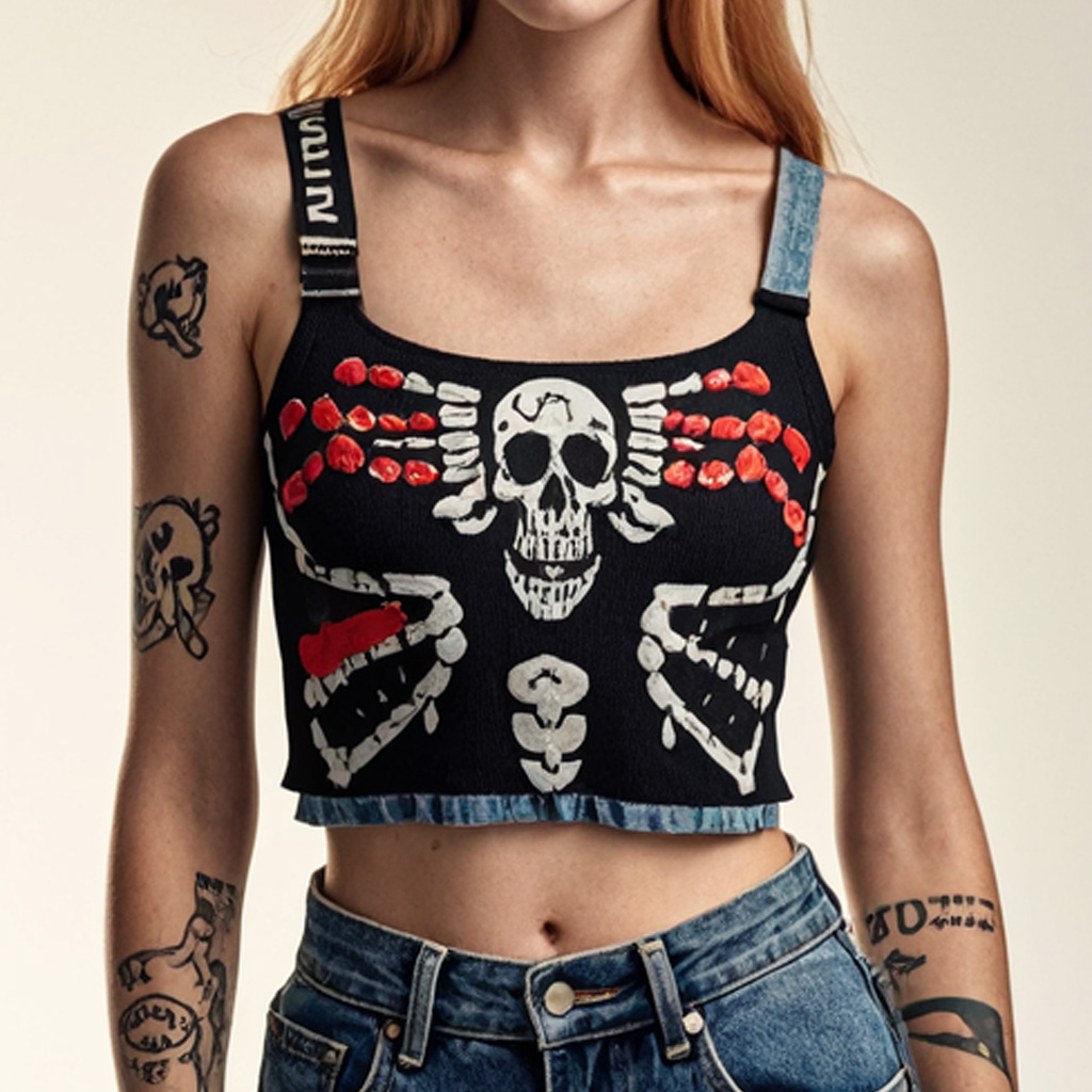 Classic Street Skull Print Vest