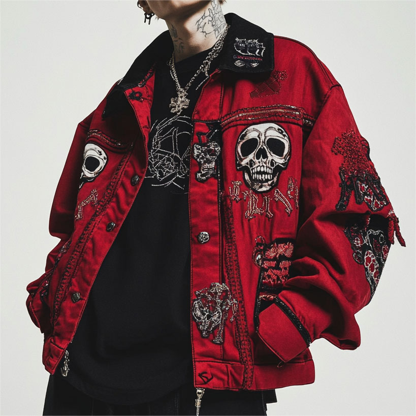 Fashion Early Autumn Skull Print Jacket
