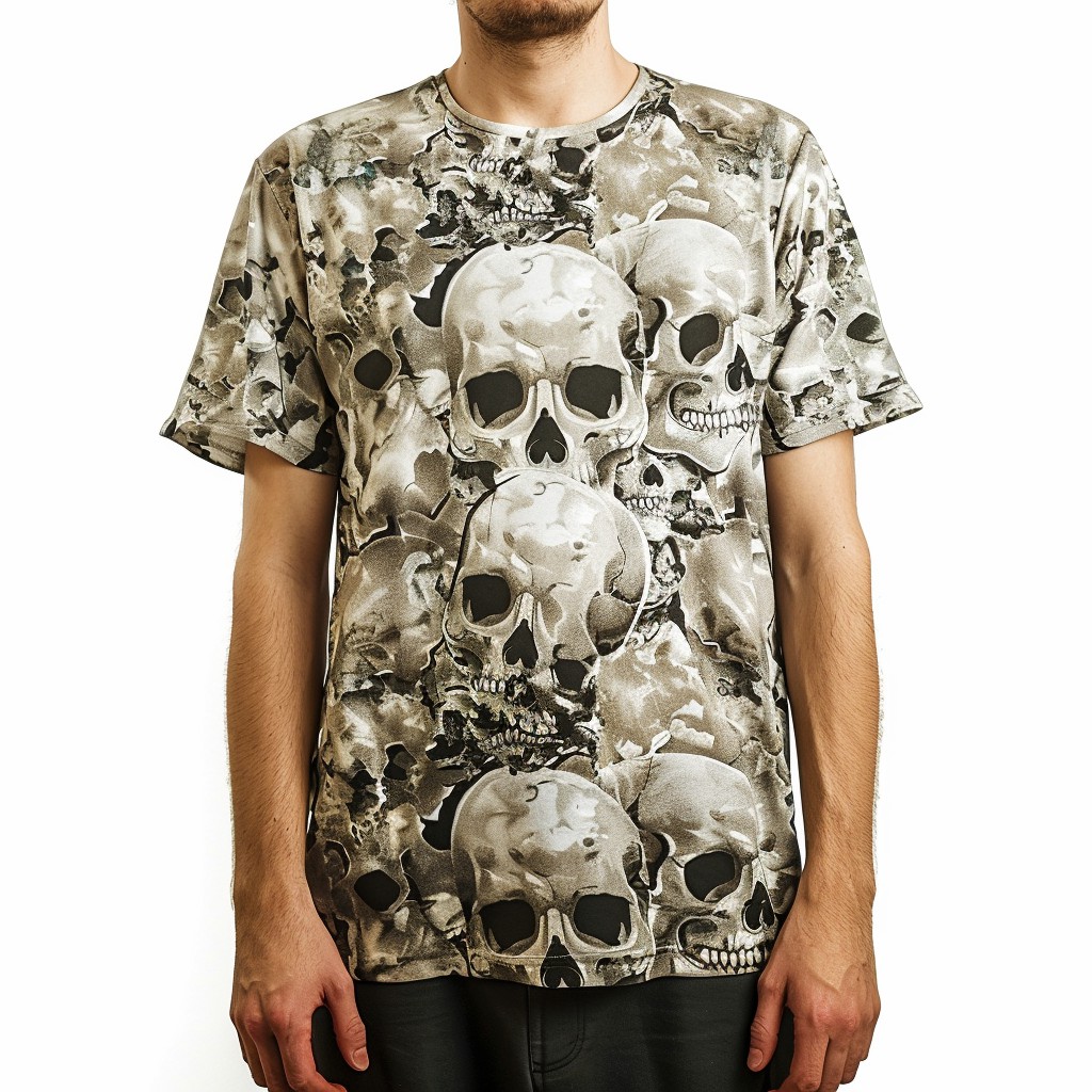 Street Fashion Skull Print Round Neck T-Shirt