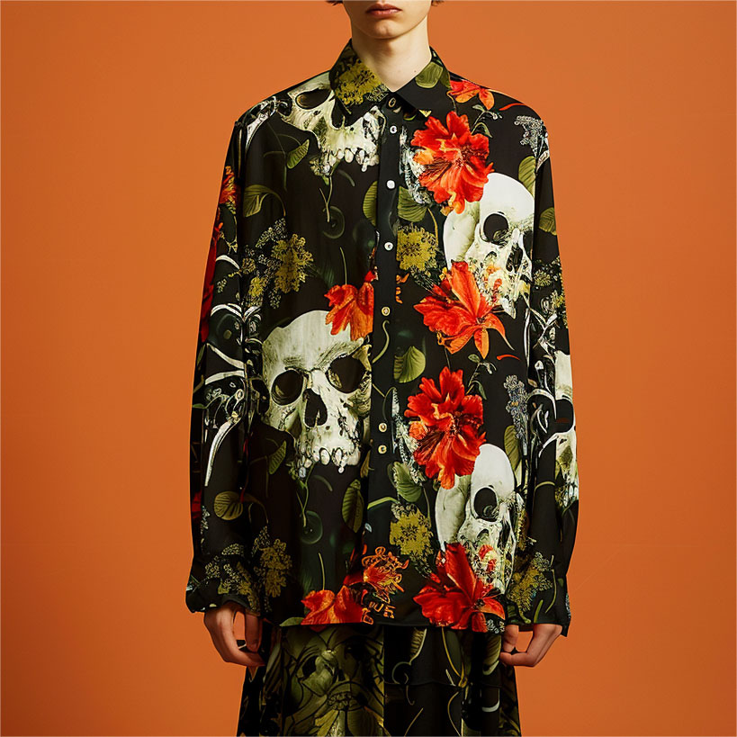 Men's Classic Skull Print Shirt