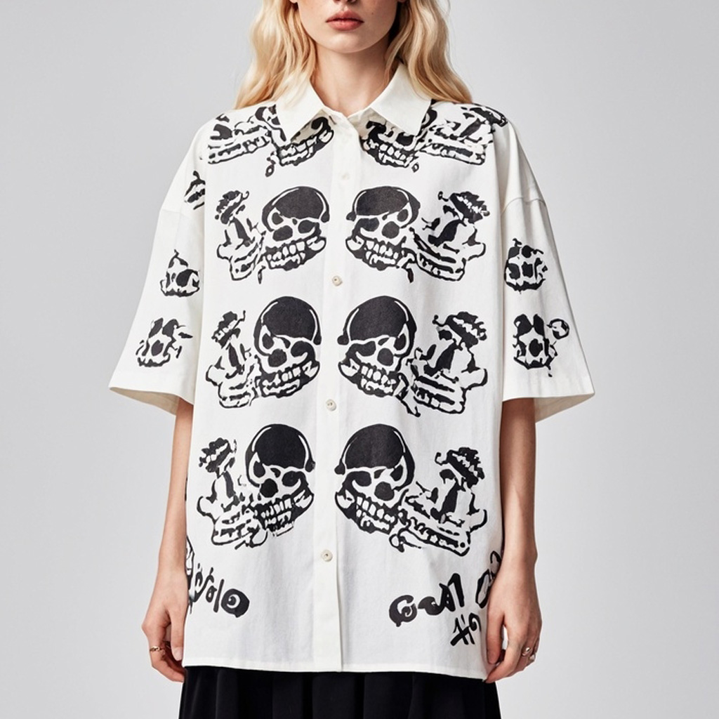 Women's Classic Skull Print Shirt