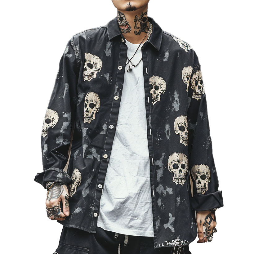 Men's Classic Skull Print Shirt