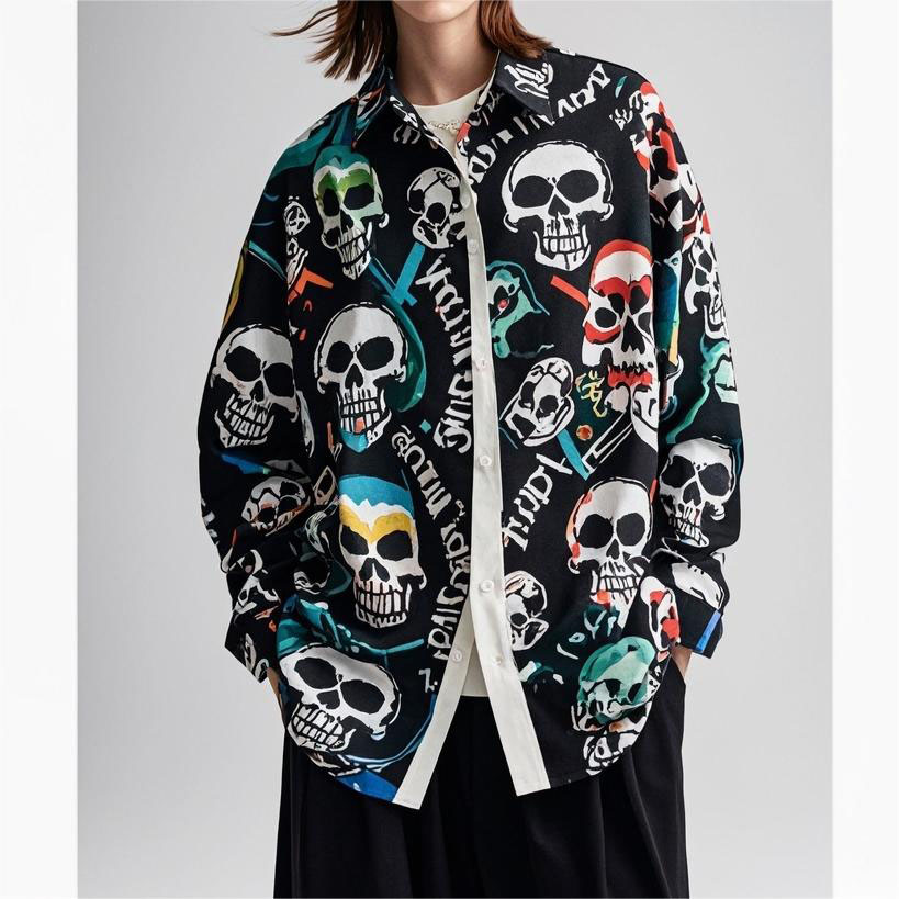 Men's Classic Skull Print Shirt