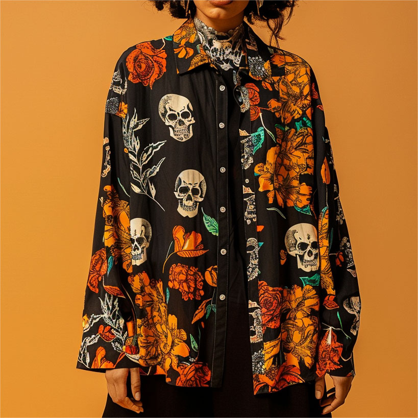 Men's Classic Skull Print Shirt