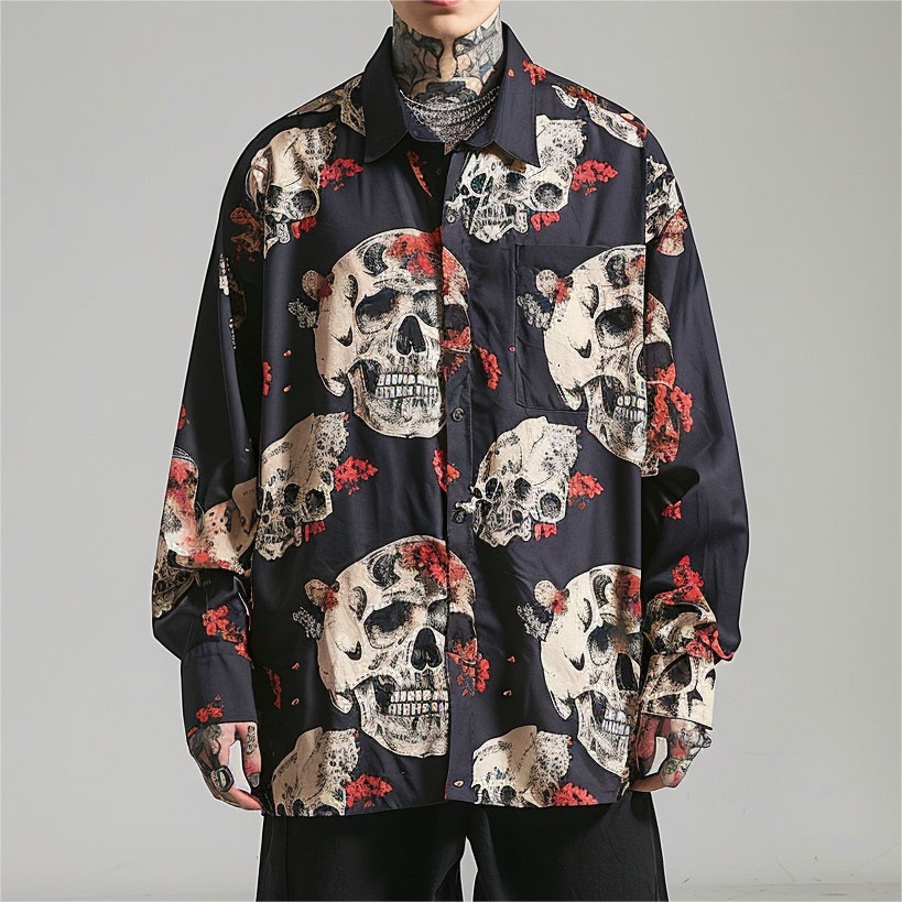 Men's Classic Skull Print Shirt