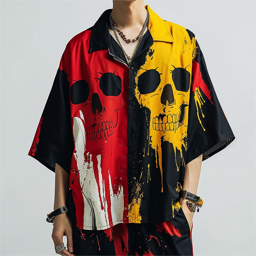 Men's Classic Skull Print Shirt