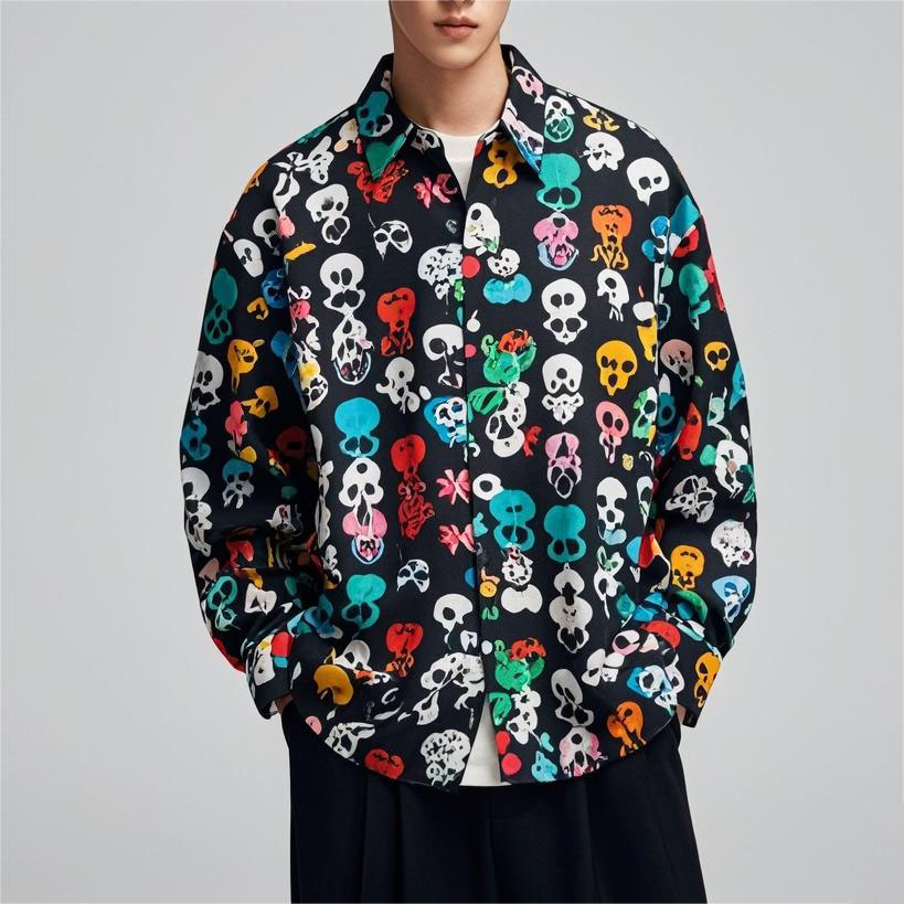 Men's Classic Skull Print Shirt