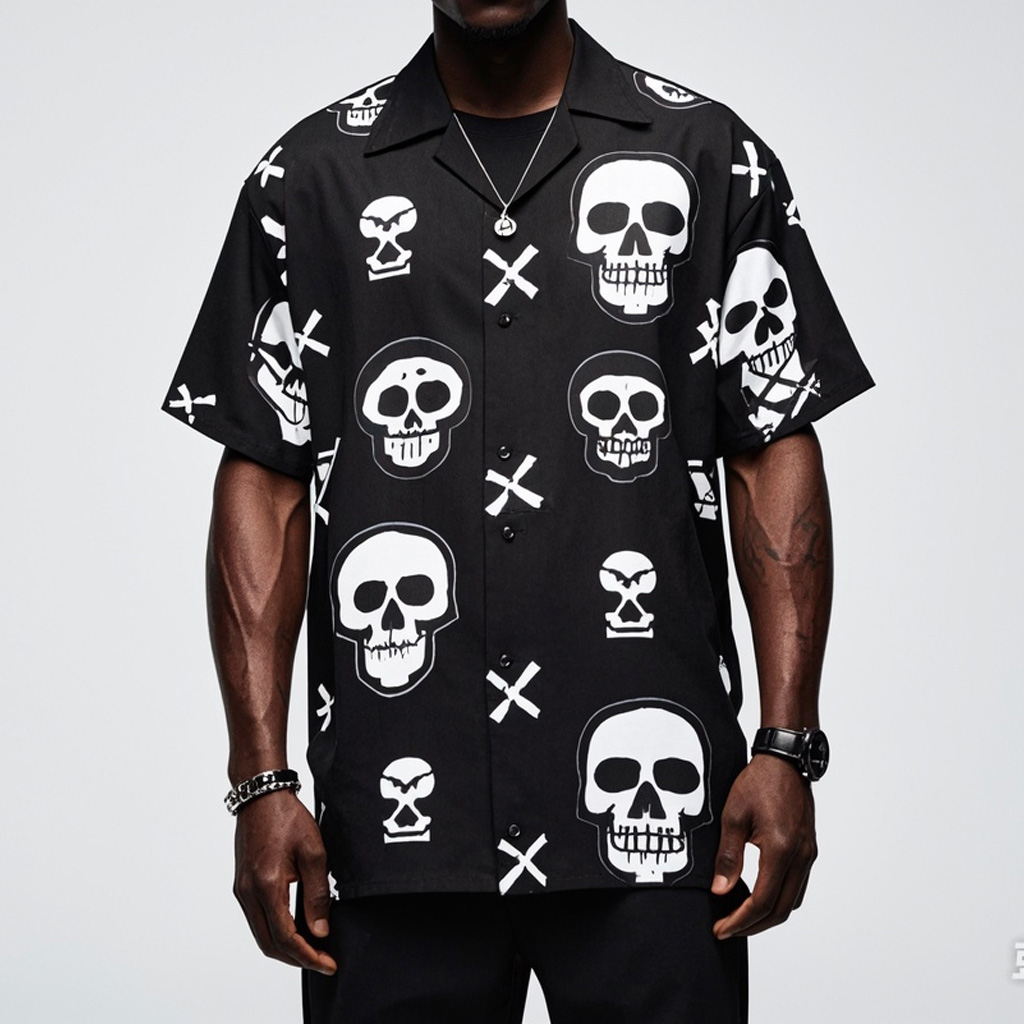 Men's Classic Skull Print Shirt